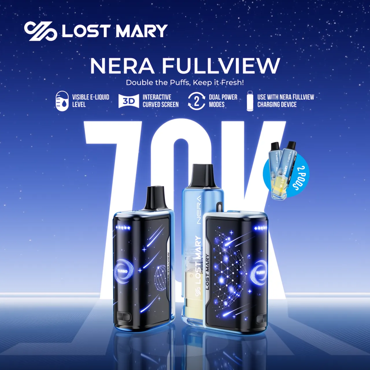 Lost Mary Nera Fullview Disposable Pod Kit 70K Puffs