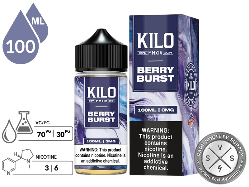 Berry Burst KILO E-Liquids 100ml - Image 2