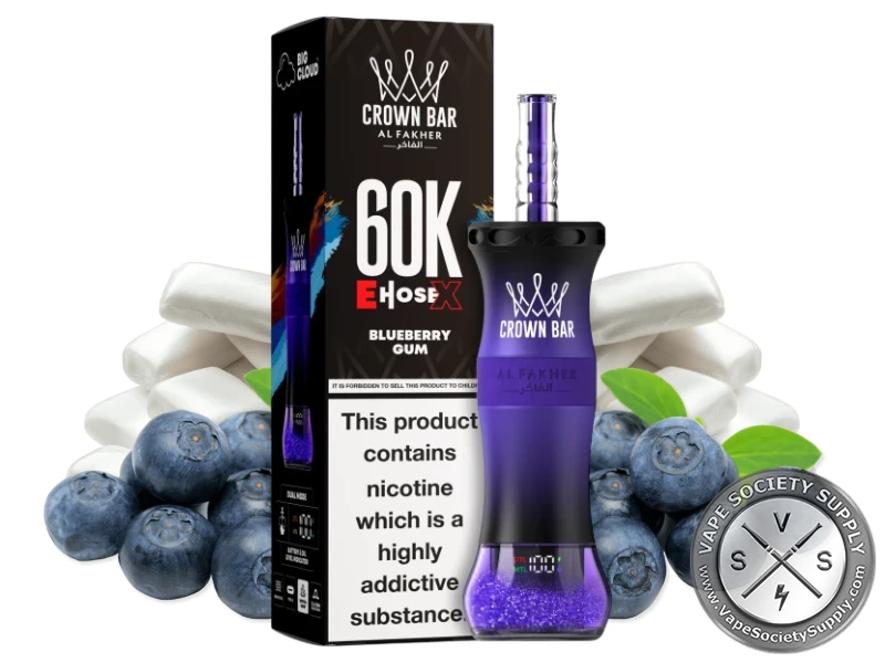 Al Fakher Crown Bar 60K E-Hose X Disposable Blueberry Gum