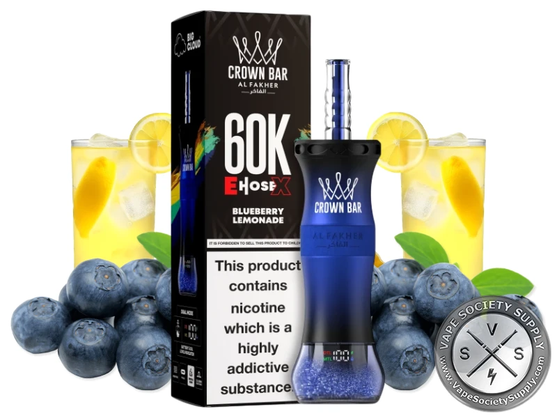 Al Fakher Crown Bar 60K E-Hose X Disposable Blueberry Lemonade