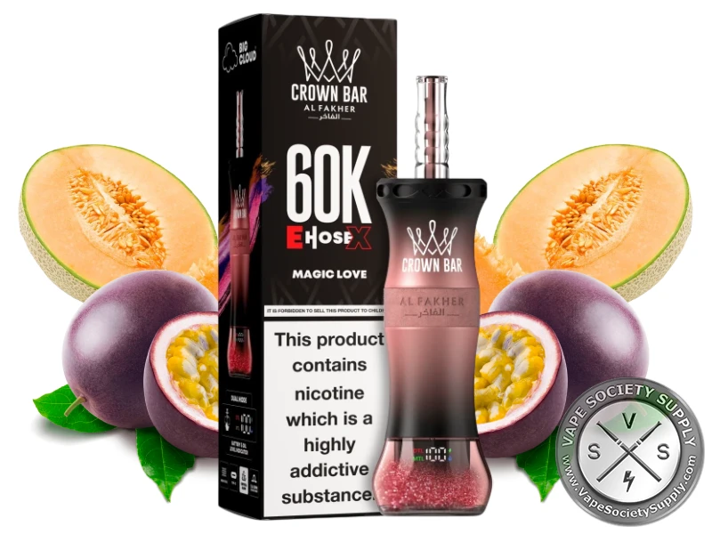 Al Fakher Crown Bar 60K E-Hose X Disposable Magic Love