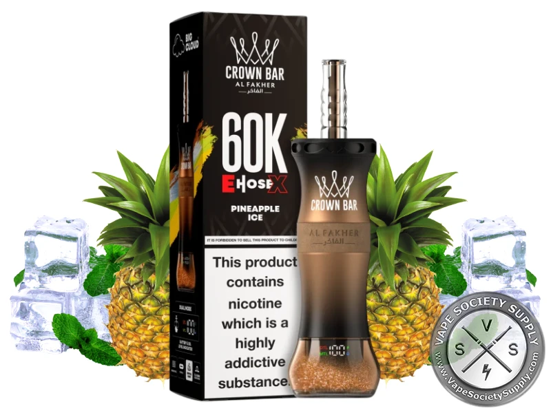 Al Fakher Crown Bar 60K E-Hose X Disposable Pineapple ICe