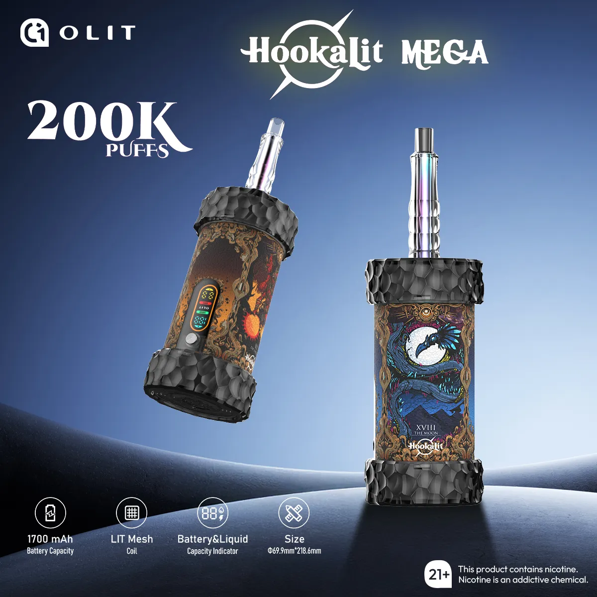 Olit HookaLit Mega Disposable 200k Puffs