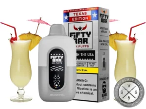Fifty Bar Disposable Vape _ 20K Puffs Texas Edition Frozen Pina