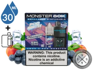 Pod Monster 80k Refillable Disposable Blueberry Peach ICe-1