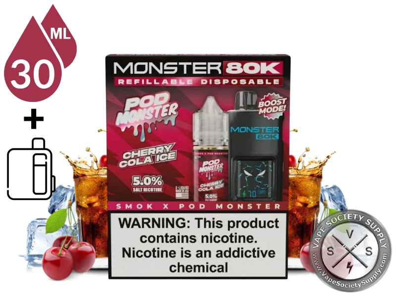 Pod Monster 80k Refillable Disposable Cherry Cola ICe