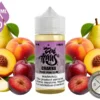 Chakra Zen Haus peach pear plum vape juice with fresh fruit.