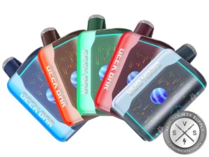 Geek Bar Pulse X2 disposable vape collection with curved display and up to 50000 puffs