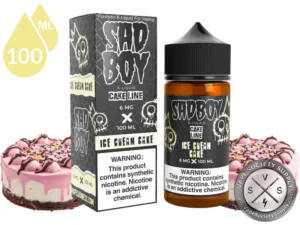 Ice Cream Cake SADBOY Cake Line surrounded by creamy vanilla cake dessert.