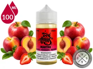 Mantra Zen Haus Fuji apple strawberry nectarine vape juice with fresh fruit.