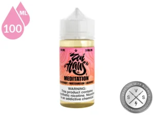 Meditation Zen Haus 100ml vape juice featuring grapefruit, watermelon, and jackfruit flavor.