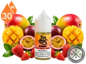 Nirvana Zen Haus Salt mango passionfruit strawberry nicotine salt with fresh tropical fruit.