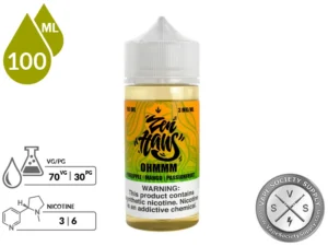 Ohmmm Zen Haus 100ml vape juice featuring pineapple, mango, and passionfruit tropical flavor.