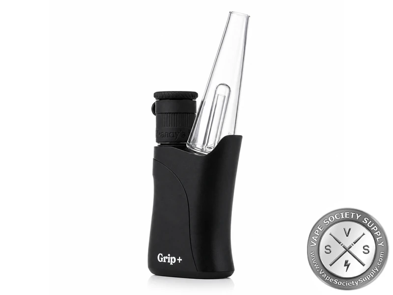 Side profile of Randy's Grip Plus concentrate vaporizer with glass bubbler attachment