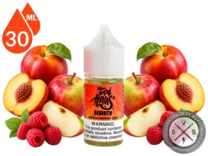 Rebirth Zen Haus Salt nectarine raspberry apple menthol nicotine salt with fresh fruit.