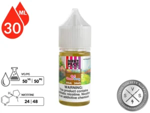 Red Punchberry THE STND by MRKT PLCE SALT bottle showing 50VG/50PG and 24mg/48mg nicotine strengths.