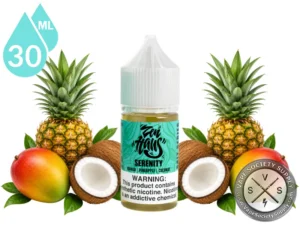 Serenity Zen Haus Salt mango pineapple coconut nicotine salt with fresh tropical fruit.