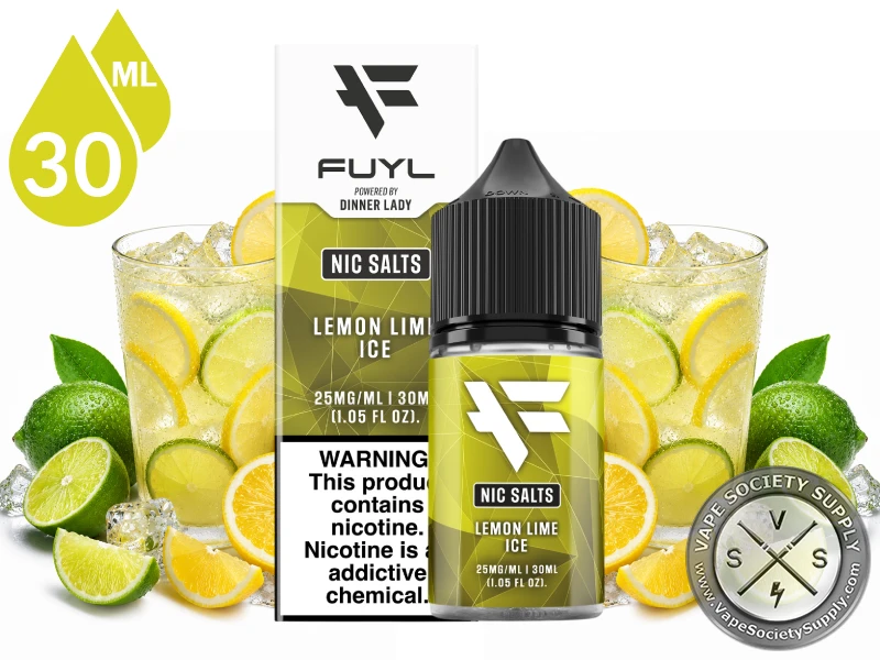 Lemon Lime Ice FUYL By Dinner Lady Salt 30ml iced citrus nicotine salt e-liquid