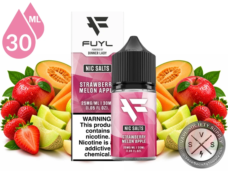 Strawberry Melon Apple FUYL By Dinner Lady Salt 30ml fruit nicotine salt vape juice