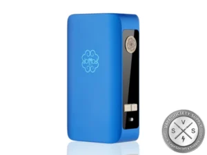 dotMod dotBox 220W V2 Box Mod in Royal Blue with dual 18650 batteries and full-color display.