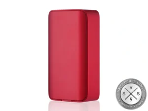 Rear view of the Gold Red dotMod dotBox 220W V2 with magnetic red battery panel and gold accents.