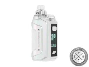 GeekVape Aegis Hero 5 Kit in Pure White with translucent pod and 50W output.