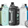 GeekVape Aegis Hero 5 Kit shown in multiple color options with a 2000mAh battery, 50W output, and 6.5mL pod.