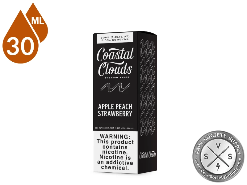 Apple Peach Strawberry Coastal Clouds Salt 30ml box