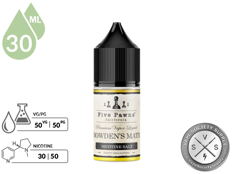 Five Pawns nicotine salt bottle and product details