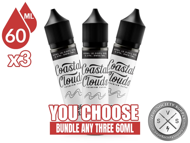 Coastal Clouds Vape Juice Bundle 3x60ml (180ml) bundle selection