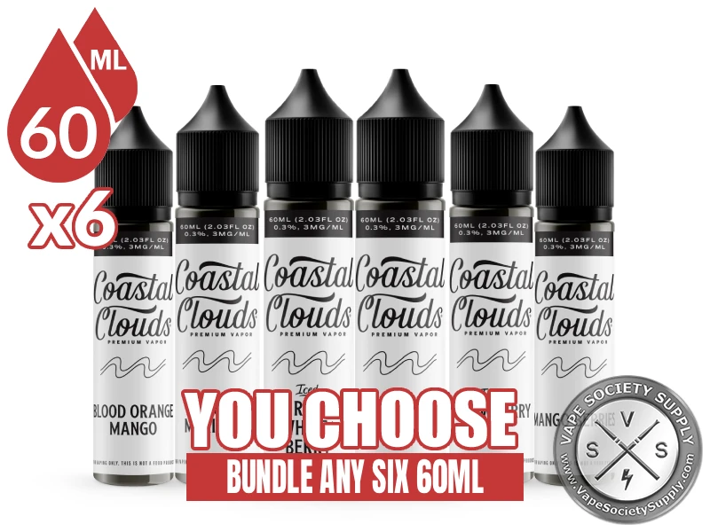 Coastal Clouds Vape Juice Bundle 6x60ml (360ml) bundle selection