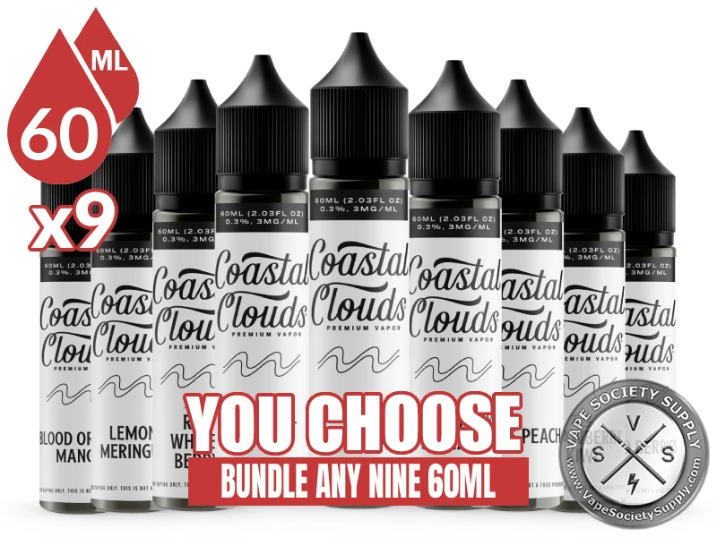 Coastal Clouds Vape Juice Bundle 9x60ml (540ml) bundle selection