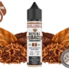 Cuban Tobacco Royal Tobacco 60ml bottle among tobacco leaves, loose-cut tobacco, and dark cigars