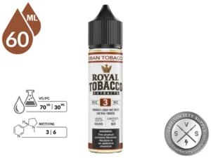 Cuban Tobacco Royal Tobacco 60ml bottle with its 70VG/30PG ratio icon