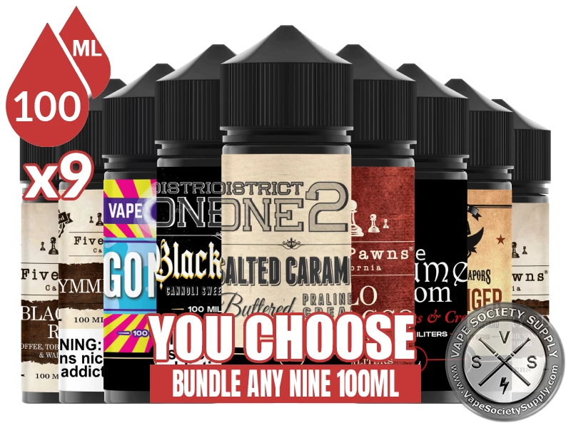 Five Pawns Vape Juice Bundle 9x100ml (900ml) bundle selection