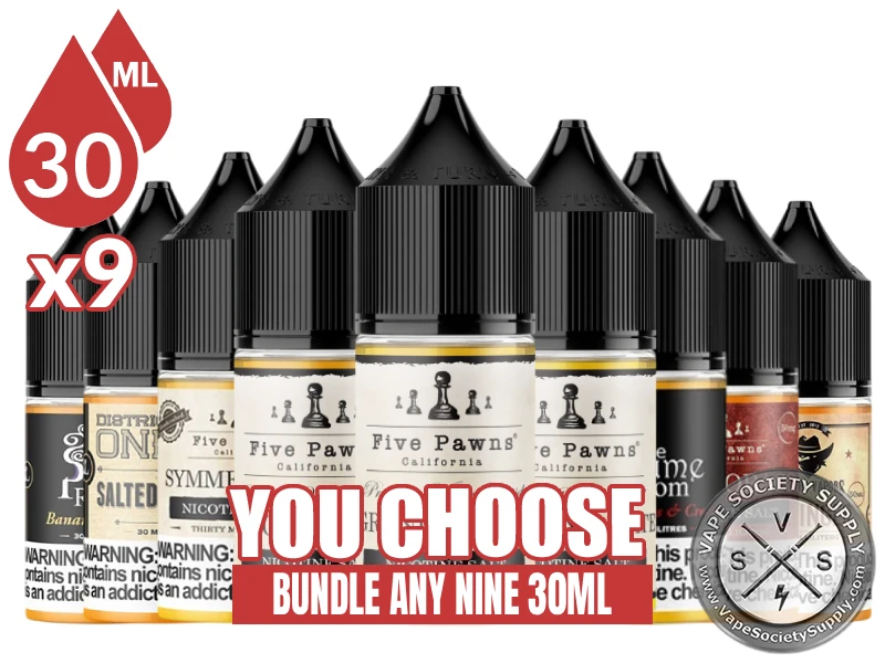 Five Pawns Vape Juice Bundle 9x30ml (270ml) bundle selection