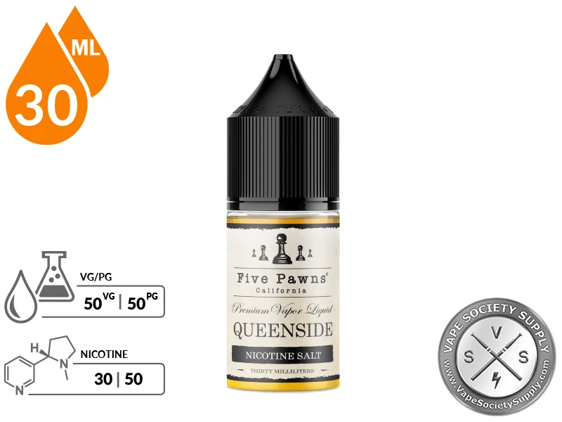 Five Pawns nicotine salt bottle and product details