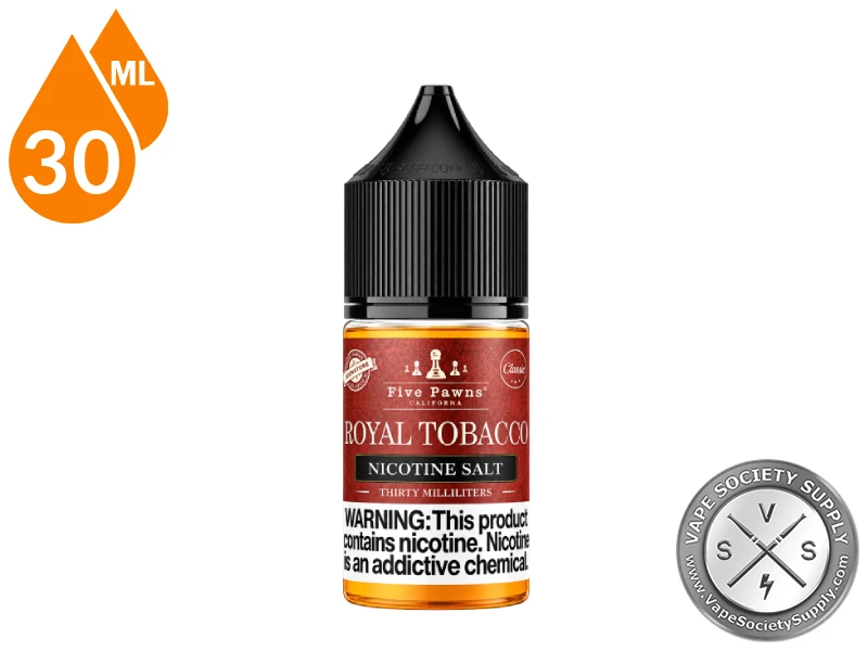 Royal Tobacco Salt nicotine salt bottle and retail packaging