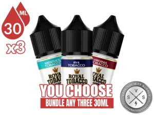 Royal Tobacco Salts Bundle 3x30ml (90ml): 3 bottles with a You Choose banner