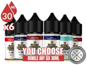 Royal Tobacco Salts Bundle 6x30ml (180ml): 6 bottles with a You Choose banner