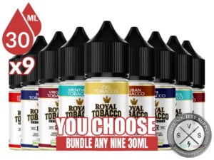 Royal Tobacco Salts Bundle 9x30ml (270ml): 9 bottles with a You Choose banner