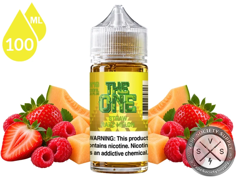 Straw Razz Melon THE ONE 100ml bottle with strawberries, raspberries and melon