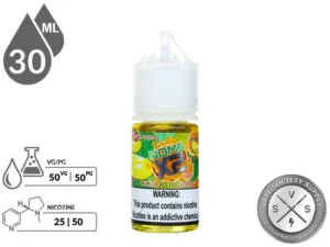 Cactus Jackfruit Mandarin by Noms X2 Salt 30ml bottle with a 50/50 VG/PG icon and nicotine strength icons
