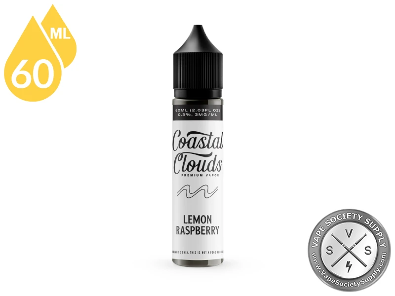 Lemon Raspberry Coastal Clouds 60ml bottle, front label