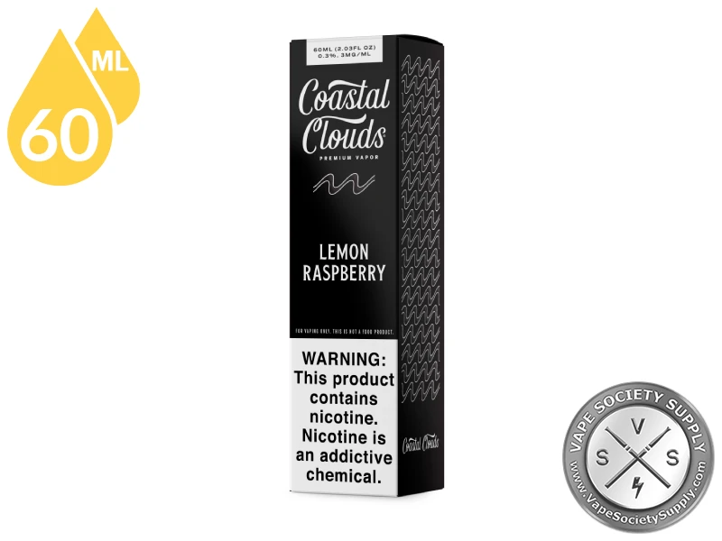 Lemon Raspberry Coastal Clouds 60ml box, front