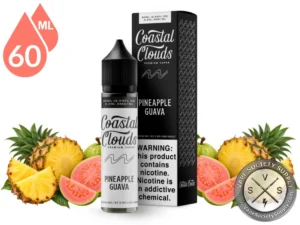 Pineapple Guava Coastal Clouds 60ml bottle and box with pineapples and guavas